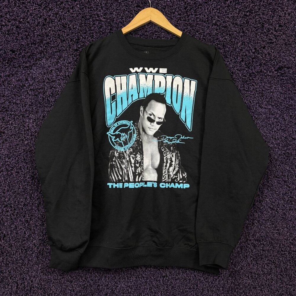 The Rock Championship Team Bring It WWE Crewneck Sweater L